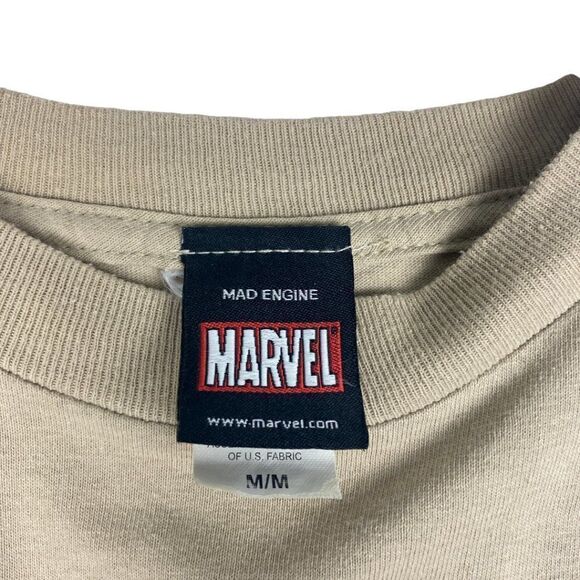 MAD ENGINE Men's Beige Marvel Comics Civil War Crew Neck T Shirt US M - Picture 6 of 7